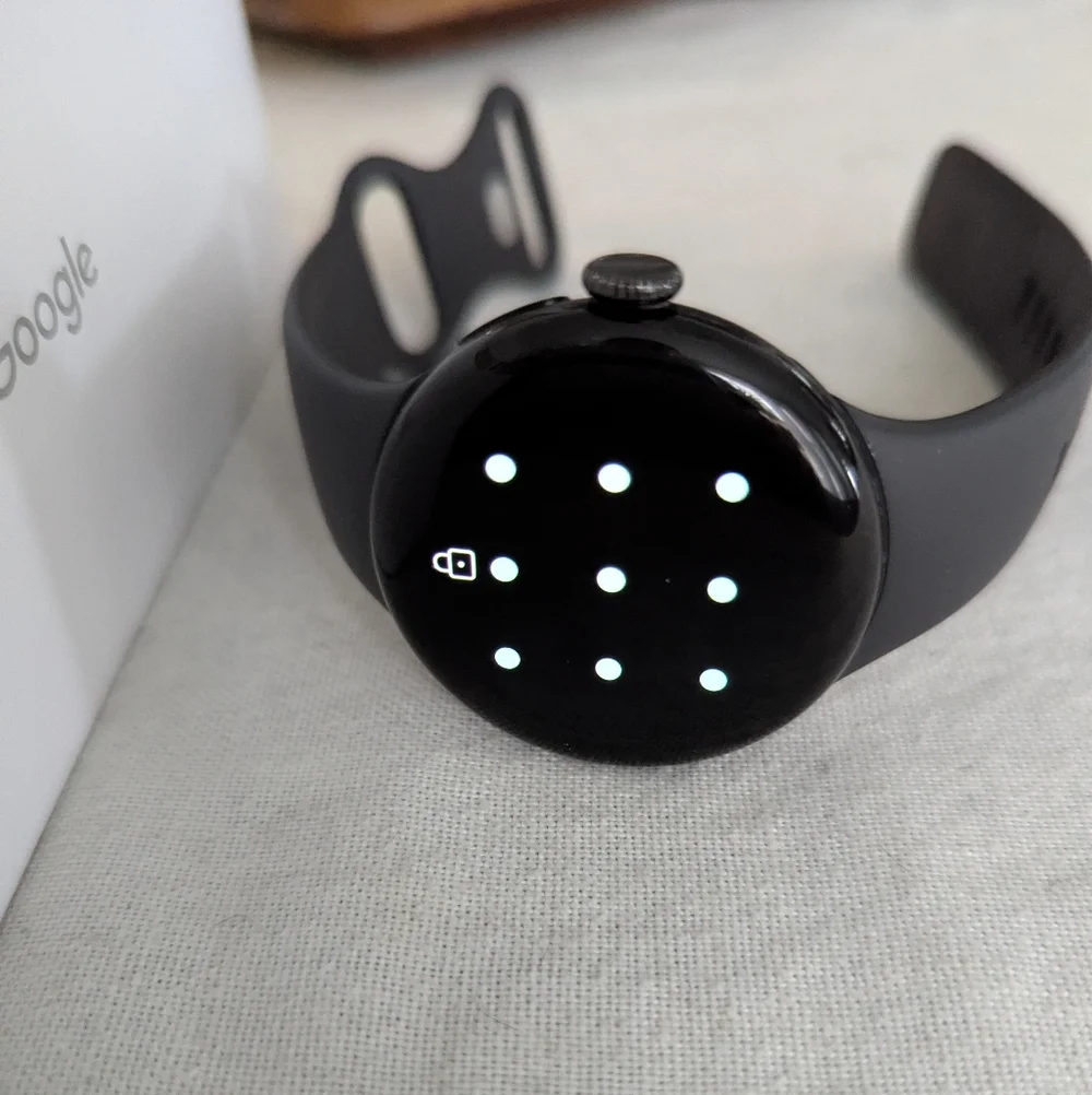 Google Pixel Watch 2 Matte Black Aluminum Case / Obsidian Active Band, Wifi